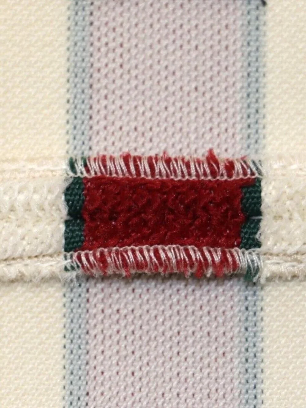 GUCCI Elastic Headband Red And White Stripe Size Small - White/Red/Green